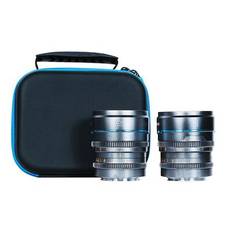 Sirui Night Walker 16 + 75mm T1.2 S35 Manual Focus Cine Lens Set with Case M4/3 Mount Metal gray