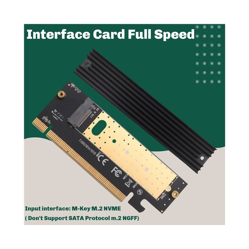 M.2 Nvme Ssd Adapter M2 To Pcie 3.0 X16 Controller Card M Key Interface Support Pci Express 3.0 X4 2230-2280 Size