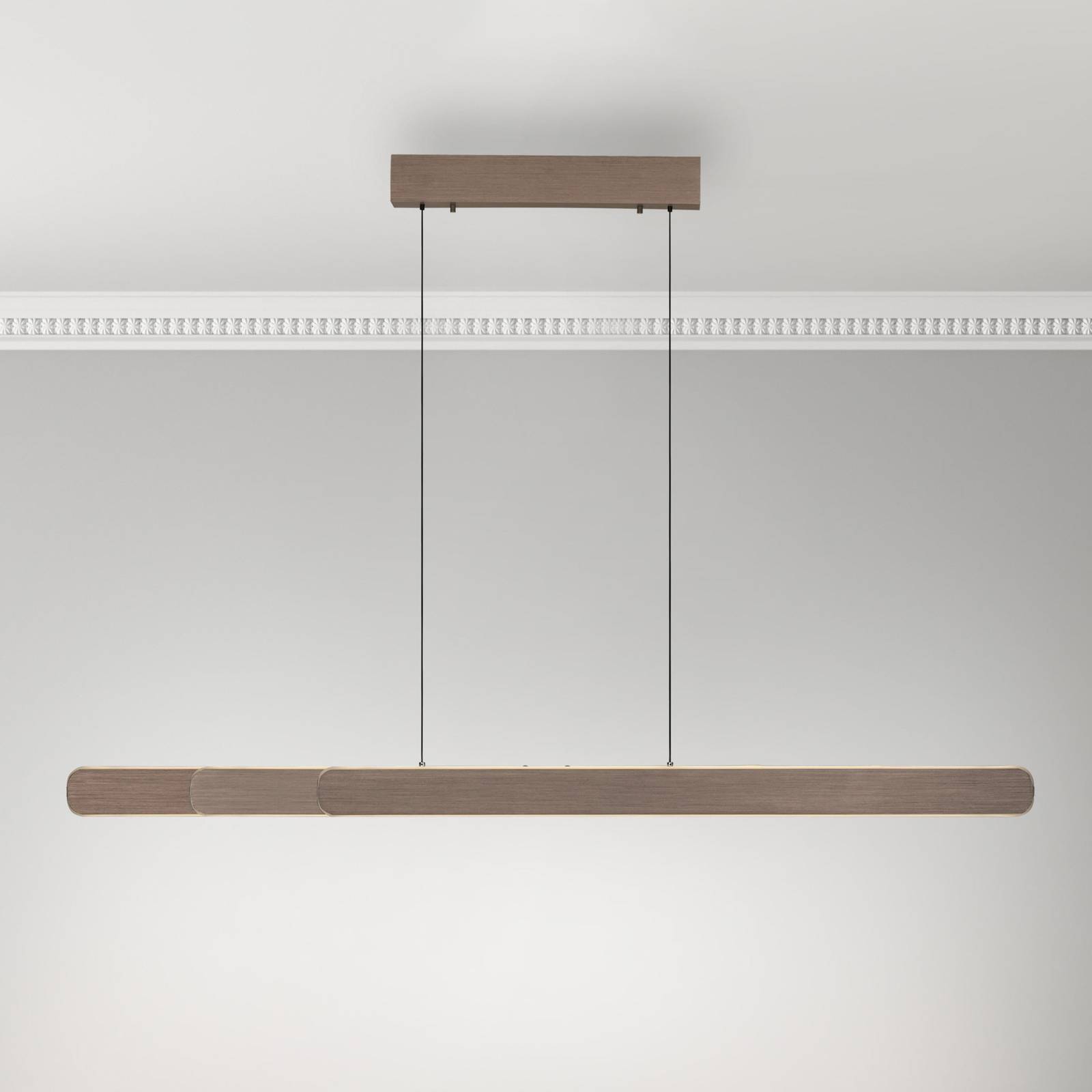 Paul Neuhaus Pendellampa Adriana, dimbar, Brun / rost, Vardagsrum / matsal, Aluminium / grå / zink, Modern