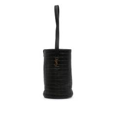 Saint Laurent Vintage, Pre-owned, Dame, Sort, ONE SIZE, Læder, Brugt Quiltet Læder Bucket Taske Lille