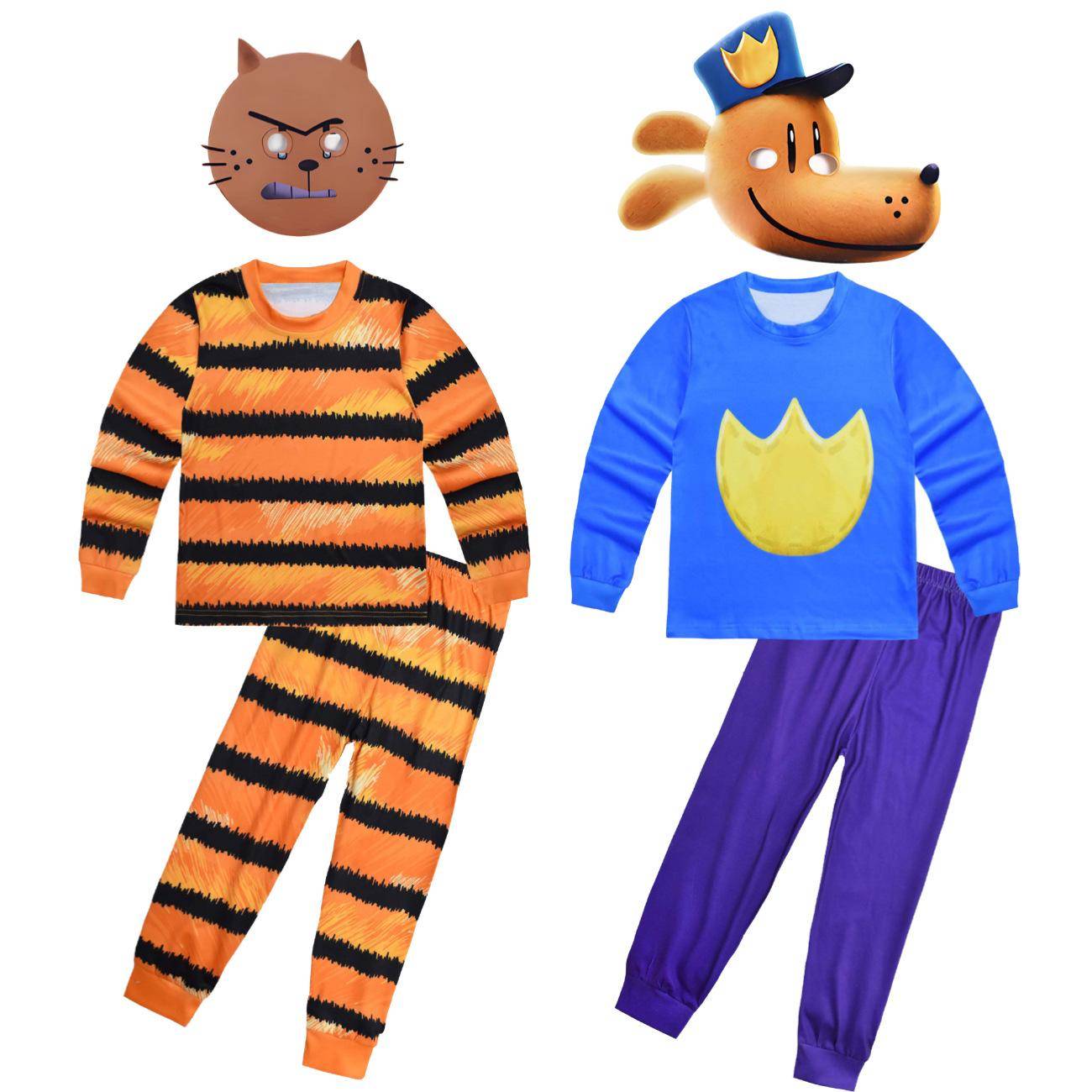 Cosplay Kläder Detektiv Hund Katt Tryckta Barn Unisex Klädset cm