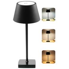 ChenFec LED Tischlampe Kabellos Akku Aufladbar, LED Tischleuchte Kabellos USB Akku Kabellose Lampe Flaschenlicht, LED Lampe Tischlampe Akku Tischleuchte Outdoor Indoor Akku Tischlampe LED.(Schwarz)