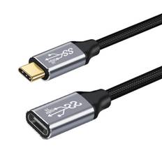 Type C forlængerkabel USB C forlængerledning 100W han til hun opladningsdatalinje 1,5 m