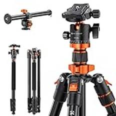 K&F Concept Kamerastativ,200cm Professionellt Videostativ i Aluminium med Enbensstativ,Stativ för Fotografering med Mittpelare med 360° Kulhuvud och Frigöringsplatta för DSLR Kamera K234A7(S210)