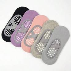 5 Pairs Women Yoga Socks, Professional Anti-Slip Silicone Socks For Indoor Fitness, Dancing, Pilates, Beginners, Exercise Floor Socks, For Gym - Multicolor - 36-39,40-43