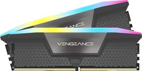 CORSAIR VENGEANCE RGB DDR5 RAM 32GB (2x16GB) 6400MHz CL36-48-48-104 1.35V AMD EXPO Intel XMP 3.0 Datorminne – Grå (CMH32GX5M2B6400Z36)
