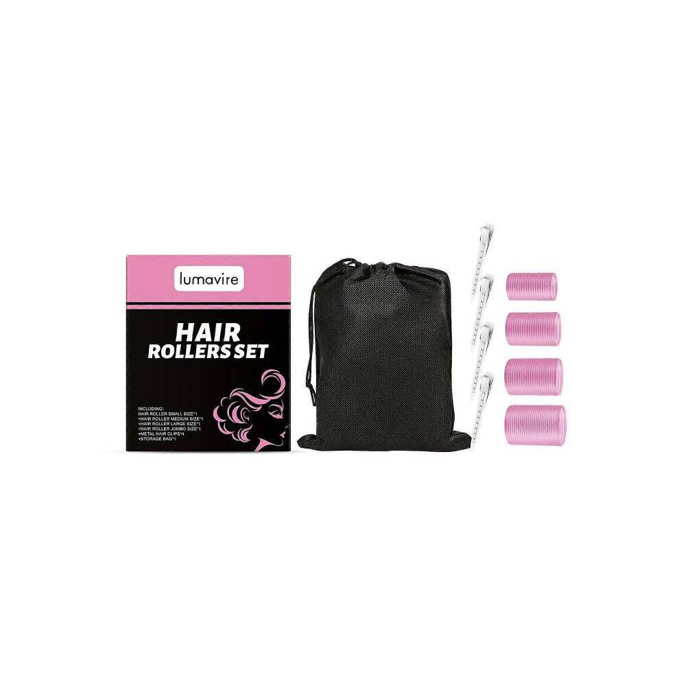 (1 Set) Hair Rollers Set, Hair Rollers with Stainless Steel Clips for Long, Medium and Short Hair, No Heat Damage, Long-lasting Curls.