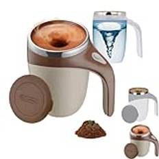 Automatisk magnetisk omrörande kaffemugg, 2025 ny självomrörande kaffemugg, magnetisk kaffeomrörare mugg med lock, rostfritt stål resemugg för choklad, mjölk, te, kontor, hem, kök. Kaffe)