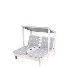 ROBA Wooden 2-Seater Garden Lounger Multi/patterned