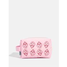 Skinnydip Skinnydip Pink Strawberry Quilted Makeup Bag