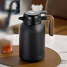 Insulated Coffee Carafe ，Stainless Steel Vacuum Thermal Pot for Coffee，Travel Size Insulated Thermos for Coffee, Tea, Water for Home Apartment Offic(Black,2L)