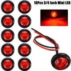 Mayitr 10 st röd mini rund led sidoljus baklykta för 12v 4a bilar lastbil trailer tillbehör delar