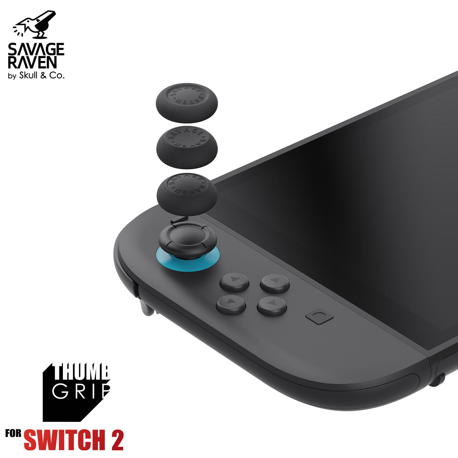Savage Raven by Skull & Co. Joystick Cap Thumb Grip Set FPS CQC Thumbstick Cover for Nintendo Switch 2