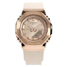 Casio G-Shock Analog Digital Bio-Based Resin Strap Rose Gold Dial Quartz GM-S2110PG-4A 200M Women's Watch gyllene