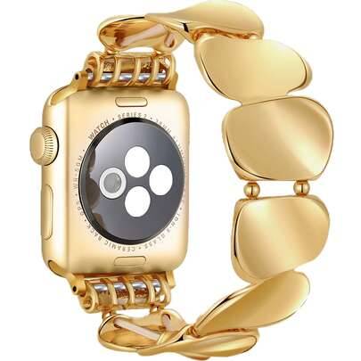 Kompatibel med Apple Watch damers guldmetallband 40mm 41mm 42mm 44mm 45mm 46mm 49mm, kompatibel med Apple Watch Ultra S11/S10/S11/9/8/7/6/5/4/SE-serie (38/40/41/S10/S11 42,42/44/45/49/S10/S11 46)