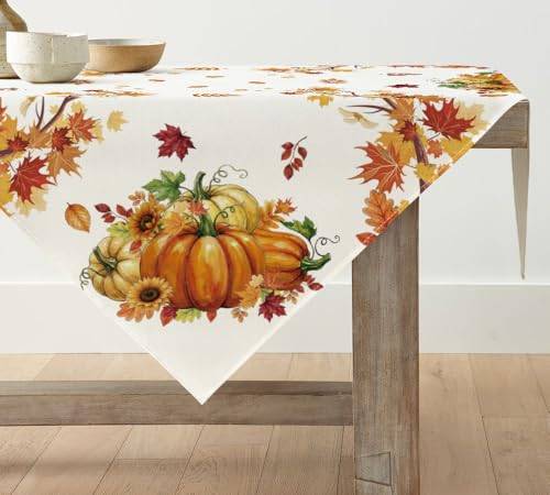 Artoid Mode Kürbisse Ahornblätter Sonnenblumen Herbst 85x85 cm Tischdecke