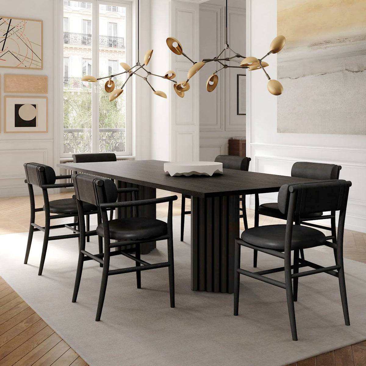 101 CPH Nama Dining Chair - Armrest - Coffee Black - 6 stk. - DEMO.