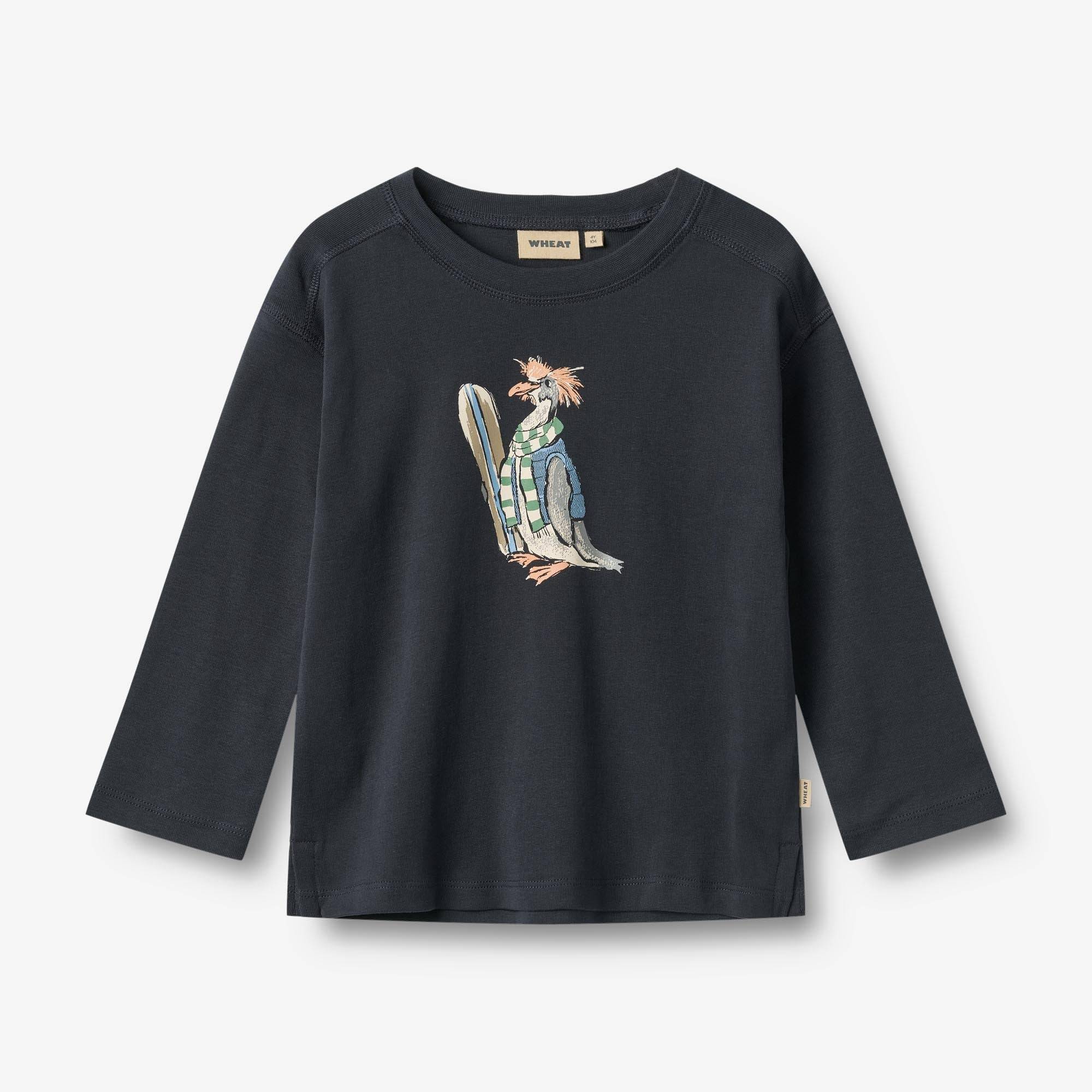 WHEAT® - Langærmet T-shirt Monty - navy - Str 110.