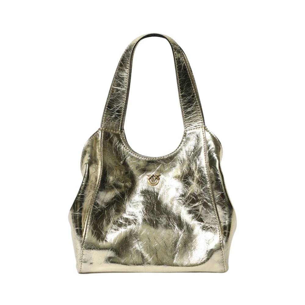 PINKO Borsa media in pelle effetto used - Tasker - Dame - Gul - ONE SIZE - Uld