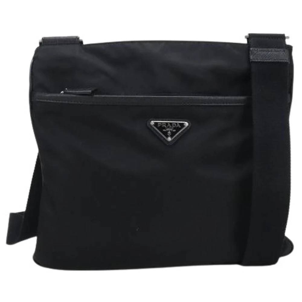 Prada Vintage Pre-owned Nylon Skuldertaske - Vintage - Herre - Sort - ONE SIZE - Uld