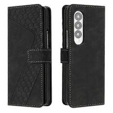 Wallet Case Kompatibel med Samsung Galaxy Z Fold 4, PU Læder Mat Flip Cover med Kortlommer