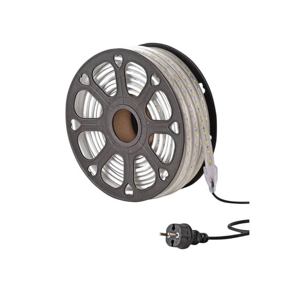 25m arbejdslys LED strip - 230V, IP65, 1500 lm/m, 12W/m, 4000K, Byggeplads belysning