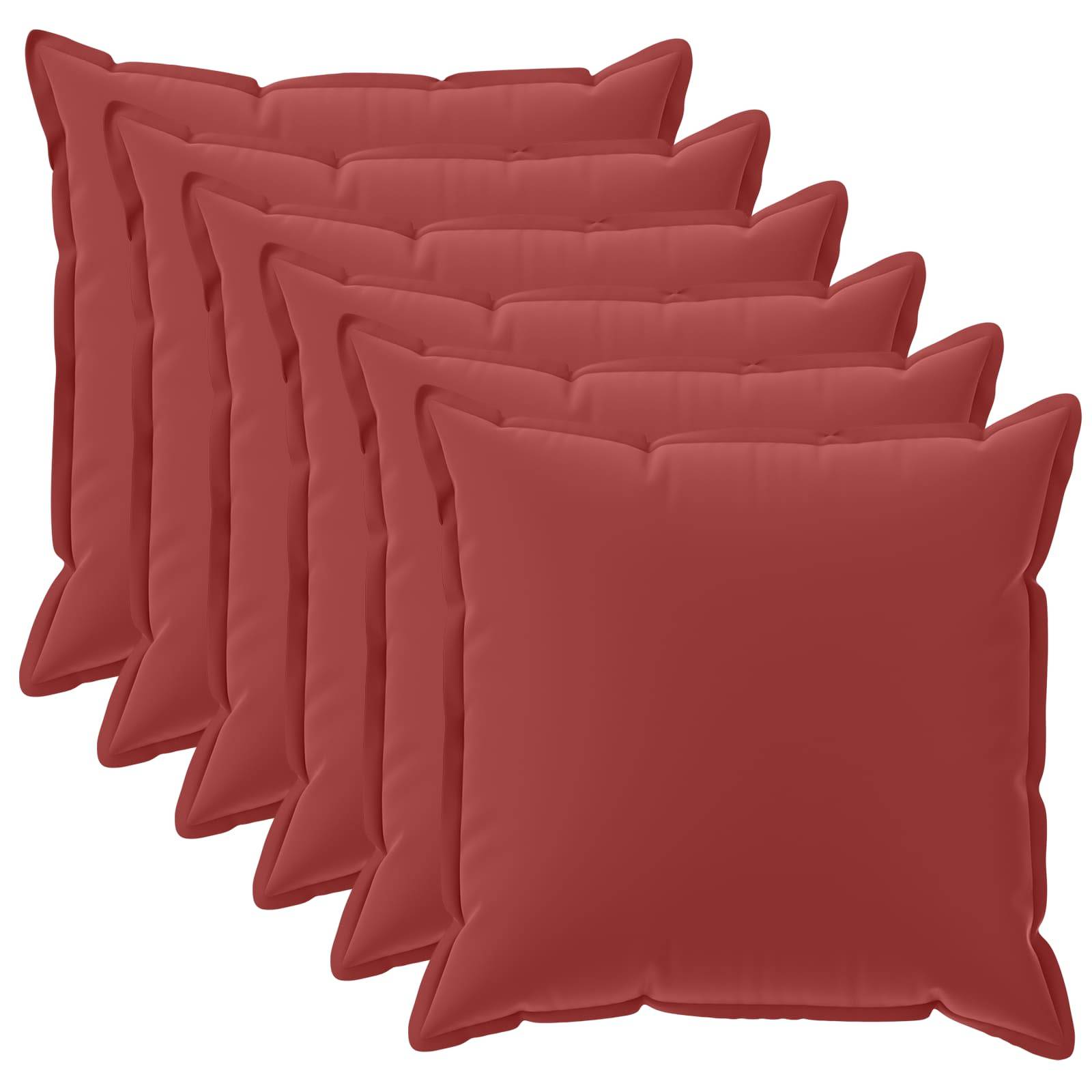 vidaXL Kuddöverdrag 6 st HOUTEN Vinröd 50 x 50 cm Polyester