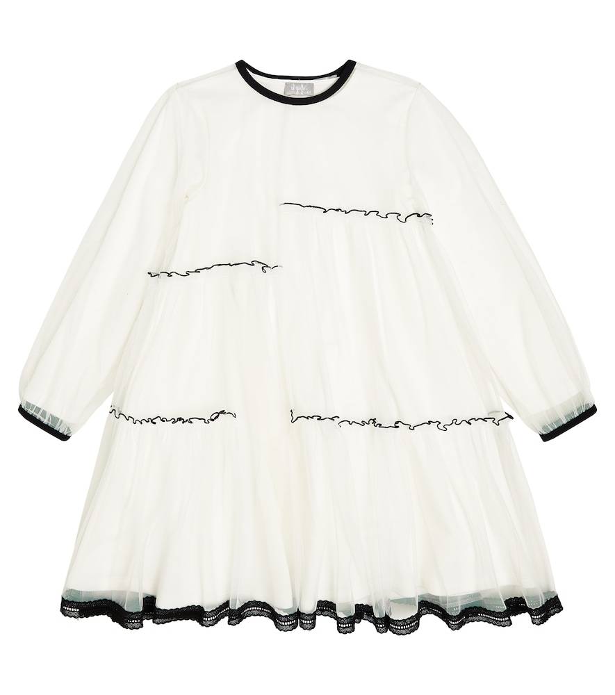 Il Gufo Tulle and cotton-blend jersey dress
