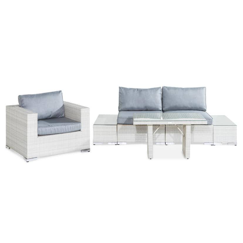 Loungegrupp Comfort Garden Bahamas 3-sits med Dubbla Avslut, Bord 100x60 och Utefåtölj Utomhus