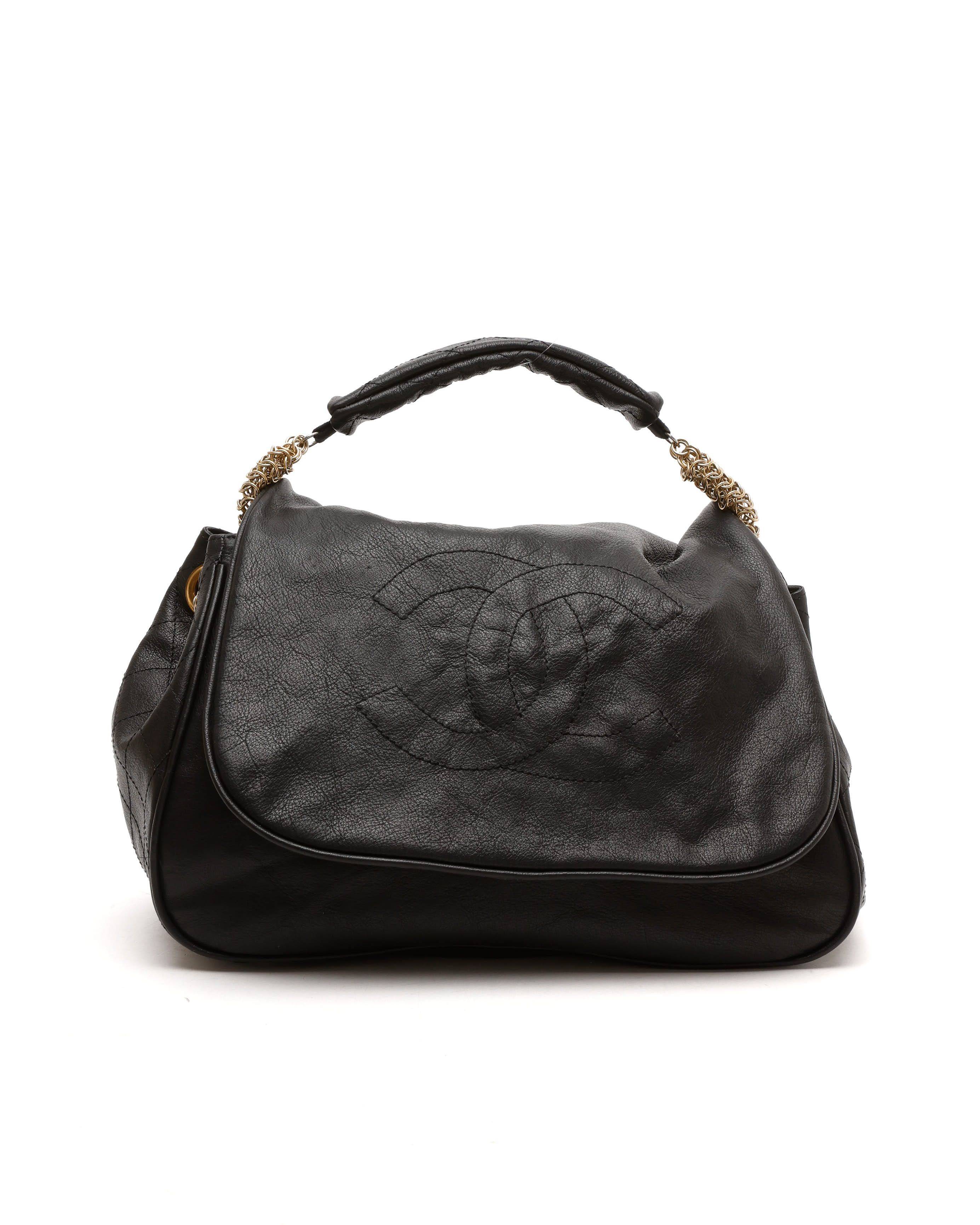 Chanel Large Rock and Chain Accordian Flap Bag - Black (One Size)