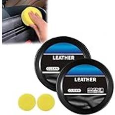 2 PCS Leader Cleaning and Care Cream & Cleaning Paste for Leather Care, Automotive Interior Leather Cleaning Cream, Leather Care Cleaning Paste, Upholstery Cleaner for Car Seats