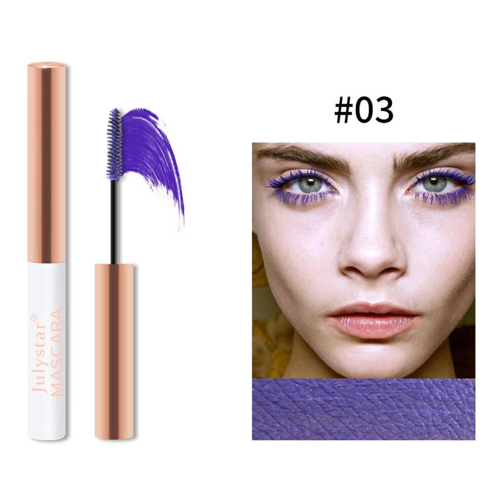 Ycandiee5D Farvet Mascara Blå/Lilla Vandfast Volumgivende Forlængende Krøller Til Øjenvipper Cosplay Fest Scene Kvinder Pige Makeup Gave