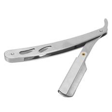 Old Fashioned Manual Shaver Blade Holder Stainless Steel Non Slip Barber Straight Edge Razor Holder