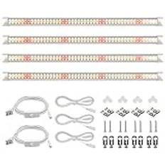 wolezek Trädgårdsodling LED-lampa, 2FT 4-pack T8 komplett spektrum inomhusplantalampa, 384 lysdioder växtväxtlampa, Daisy Chain-design (motsvarande 300 W HPS)
