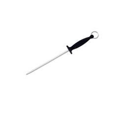 Skärpstål 25cm grovt, runt, svart