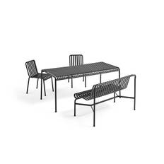 HAY Palissade Havemøbelsæt - Table 170 x 90 cm + 2 x chair + Dinning Bench - Antracit