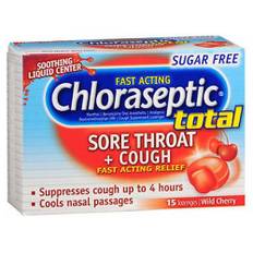 Chloraseptic, Chloraseptic Total Sore Throat Plus Cough Lozenges Sugar Free, Wild Cherry 15 Each