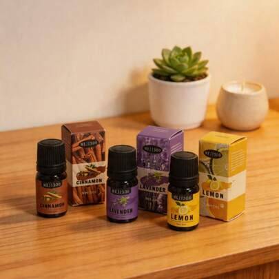 1 st/5 ml eterisk olja, lämplig för aromaterapidiffuser, bilaromaterapi, flera dofter, lämplig för aromaterapidiffuser, inomhusdekoration, hemvård, va - Multifärgad (Lavendel 1 st,Citron 1 st,Lavendel 2st,Citron 2st,1 kanel,Patchouli 2 st,Patchouli 1 st,2 kanelbitar)