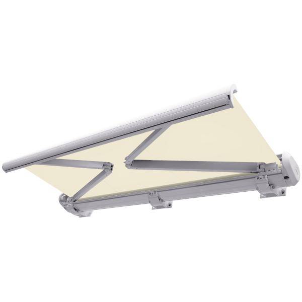 Elektrisk markise lukket 500x300cm creme/hvid