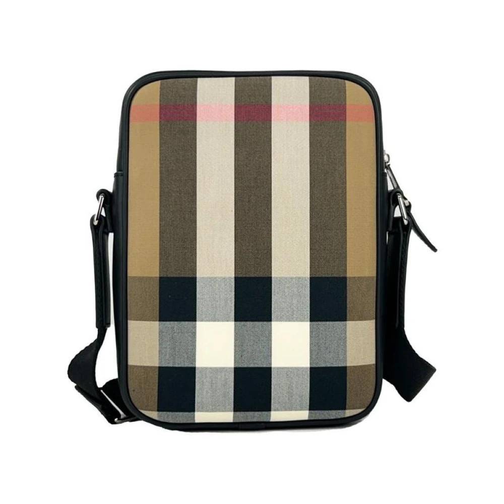 Burberry Haymarket Check Crossbody-taske - Tasker - Dame - Grå - ONE SIZE - Uld