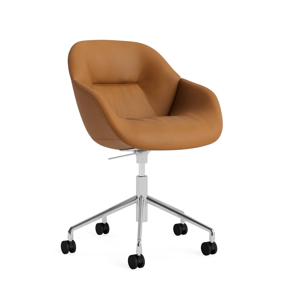 HAY About A Chair - AAC 153 Soft - Sense Læder - Nougat / Poleret Aluminium