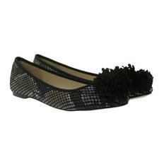 MENBUR Damen Ballerinas elegante Sommer-Schuhe Halbschuhe 07156 0001 Schwarz/Beige