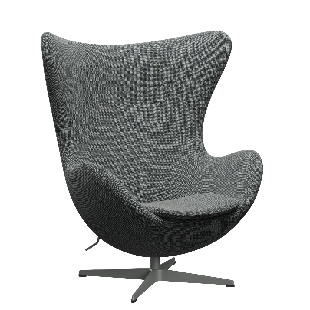 3316 Ægget loungestol, stel i silver grey af Arne Jacobsen Hallingdal - 126 White/Brown - Jacobsen Plus