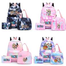 3Pcs/set Back To School Backpack Anime One Piece Girl Backpack Set Kawaii School Students Boy Children Lunch Bags Pencil Box