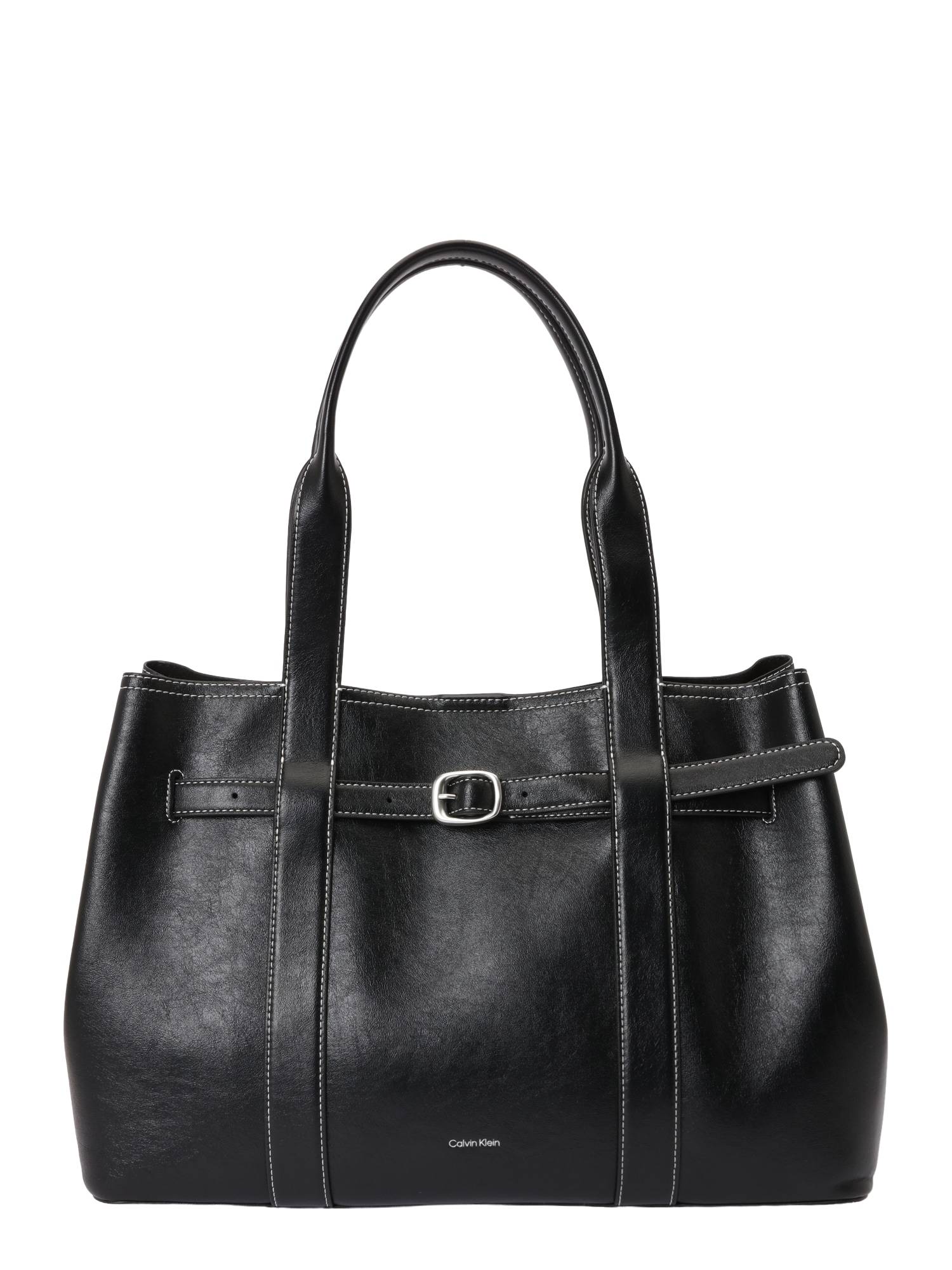 Calvin Klein Posetaske 'Buckle Metallic Logo Tote'  sort