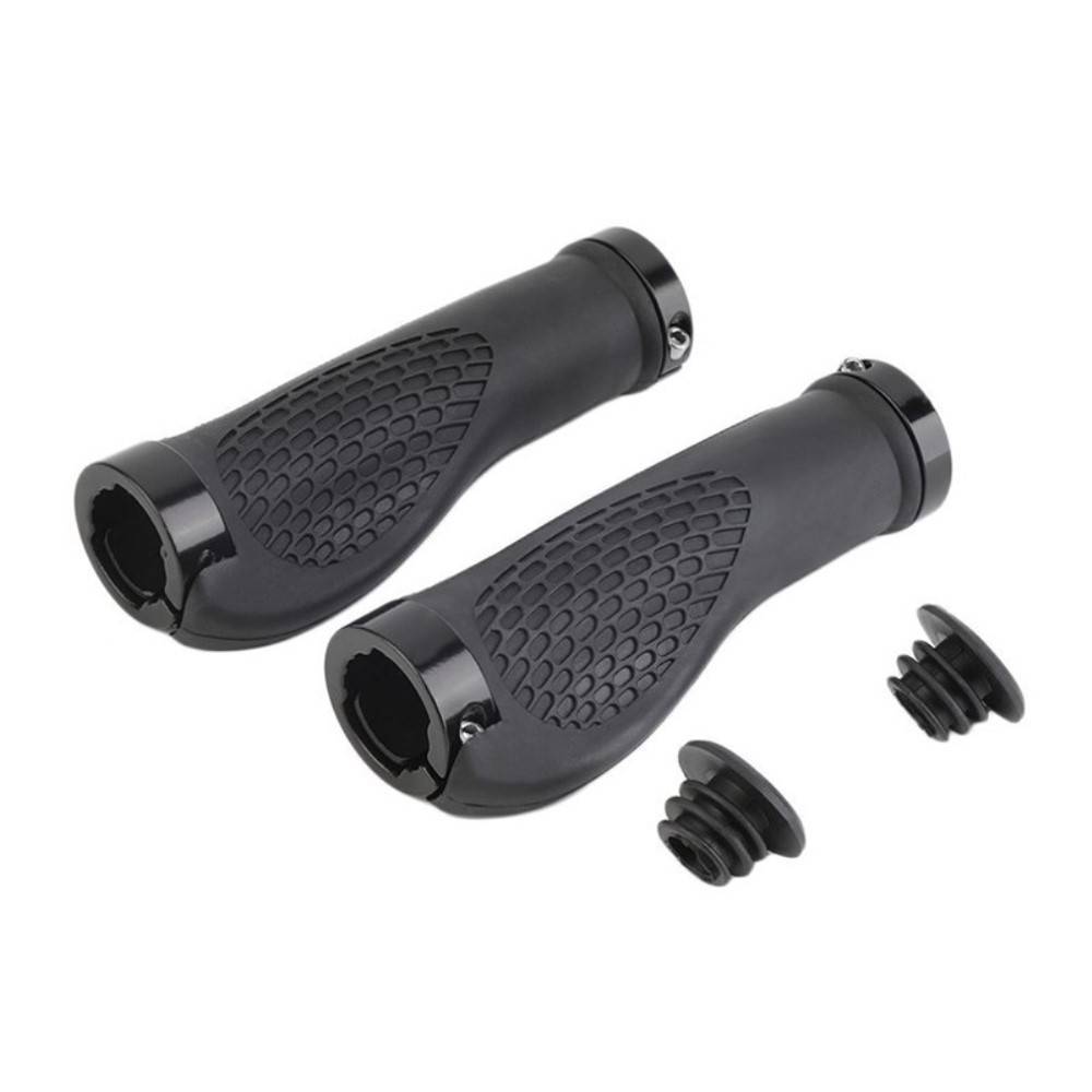BIKE - Cykelhandtag i aluminium - Ergonomiskt - Halkfritt -130mm - Ø 2-2.5cm - Svart