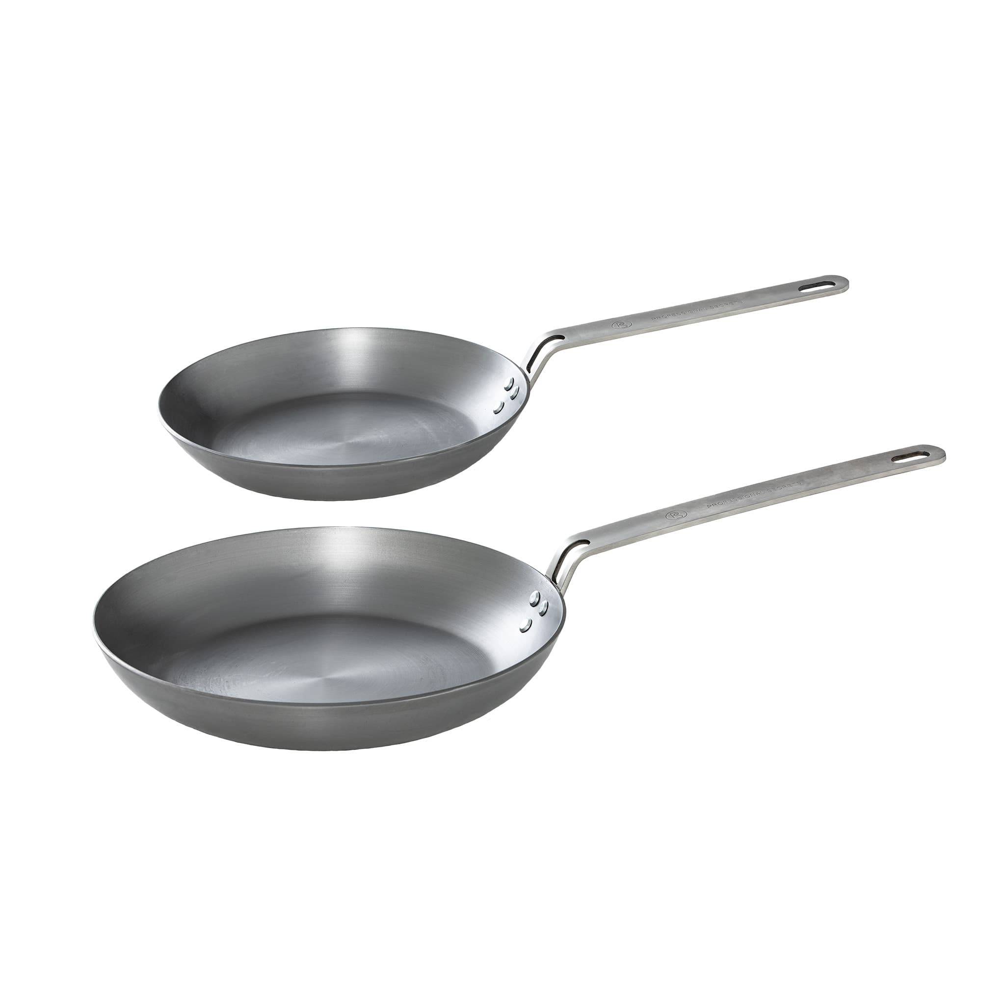 Set of carbon steel pans 24cm & 28cm