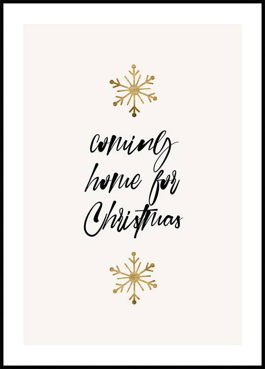 Home Sweet Home Poster (21x30cm) - Plakater > Typografiska Posters, Illustrationsposters, Vinter Posters, Guld och Silver Posters, Jule Postere