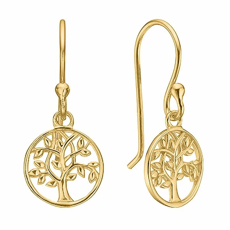 lange Aagaard livets træ ørehænger i 8 karat guld - Livets træ smykker