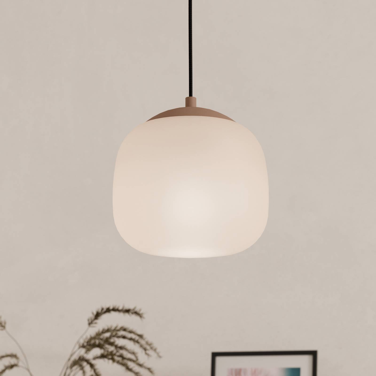 EGLO Glas pendellampa Cominio, dimbar, Creme / bärnsten, Vardagsrum / matsal, Glas, Pendellampa